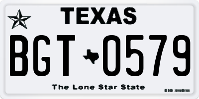 TX license plate BGT0579
