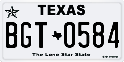TX license plate BGT0584