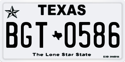 TX license plate BGT0586