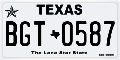 TX license plate BGT0587
