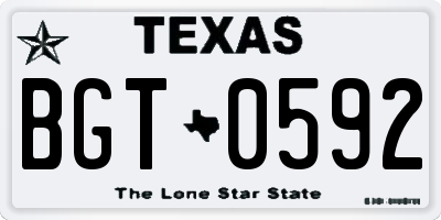 TX license plate BGT0592