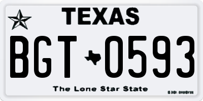 TX license plate BGT0593