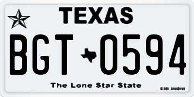 TX license plate BGT0594