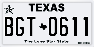 TX license plate BGT0611