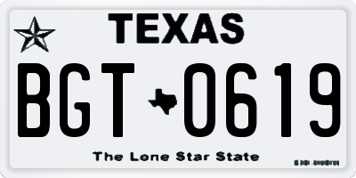 TX license plate BGT0619