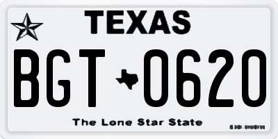 TX license plate BGT0620