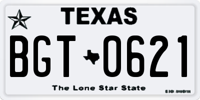 TX license plate BGT0621