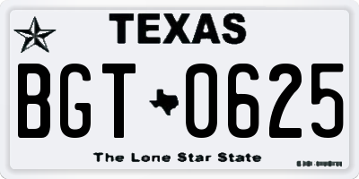 TX license plate BGT0625