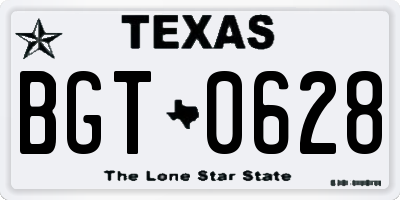 TX license plate BGT0628