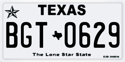 TX license plate BGT0629