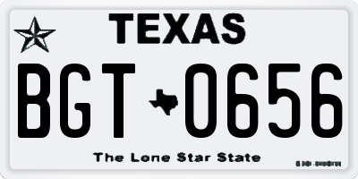 TX license plate BGT0656