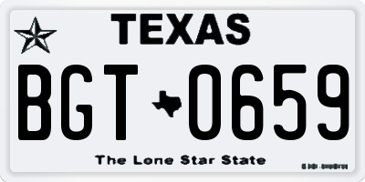 TX license plate BGT0659