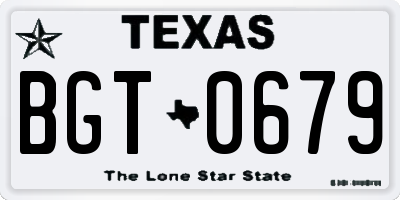 TX license plate BGT0679