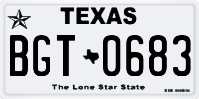 TX license plate BGT0683