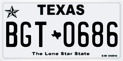 TX license plate BGT0686