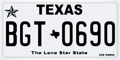 TX license plate BGT0690