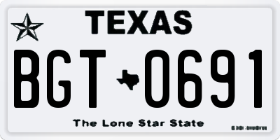 TX license plate BGT0691