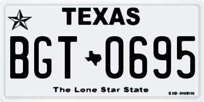 TX license plate BGT0695