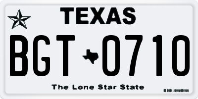 TX license plate BGT0710