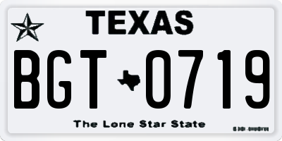 TX license plate BGT0719