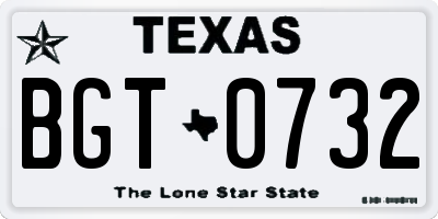 TX license plate BGT0732