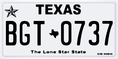 TX license plate BGT0737