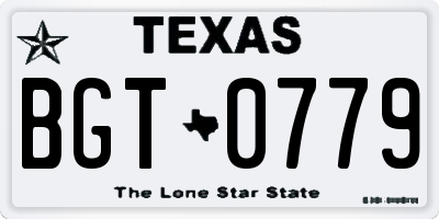 TX license plate BGT0779
