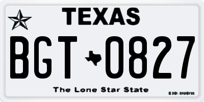 TX license plate BGT0827