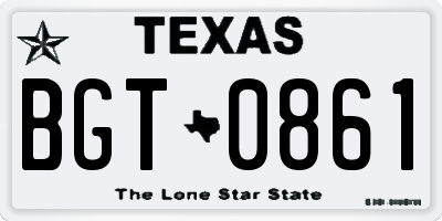 TX license plate BGT0861