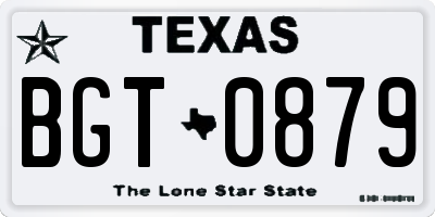 TX license plate BGT0879