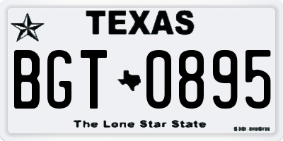 TX license plate BGT0895