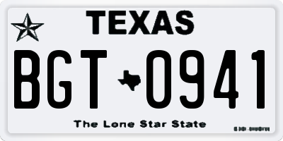 TX license plate BGT0941