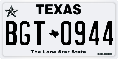 TX license plate BGT0944