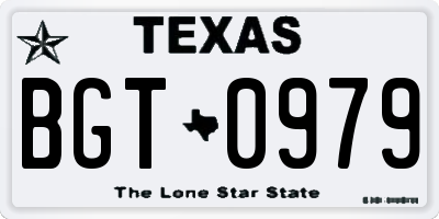 TX license plate BGT0979