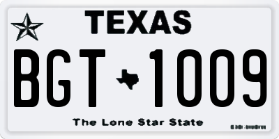 TX license plate BGT1009
