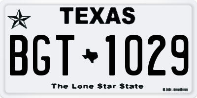 TX license plate BGT1029