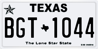 TX license plate BGT1044