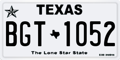 TX license plate BGT1052