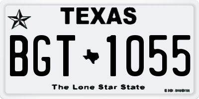 TX license plate BGT1055