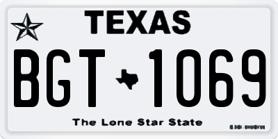 TX license plate BGT1069