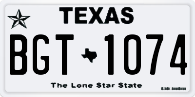 TX license plate BGT1074