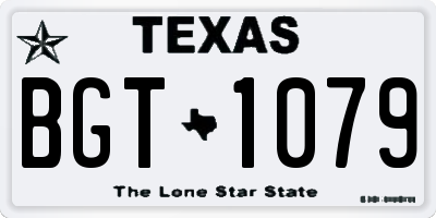 TX license plate BGT1079