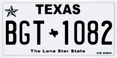 TX license plate BGT1082