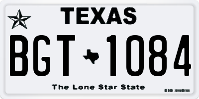 TX license plate BGT1084