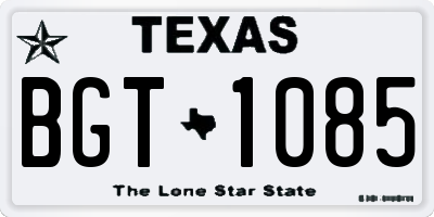 TX license plate BGT1085