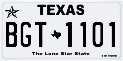TX license plate BGT1101