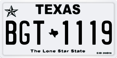 TX license plate BGT1119