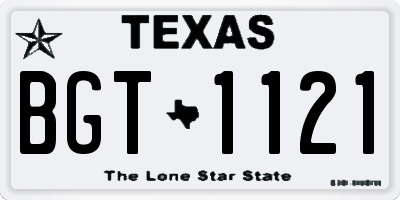 TX license plate BGT1121