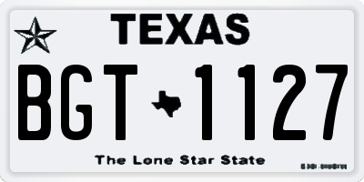 TX license plate BGT1127