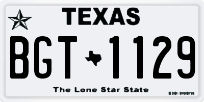 TX license plate BGT1129